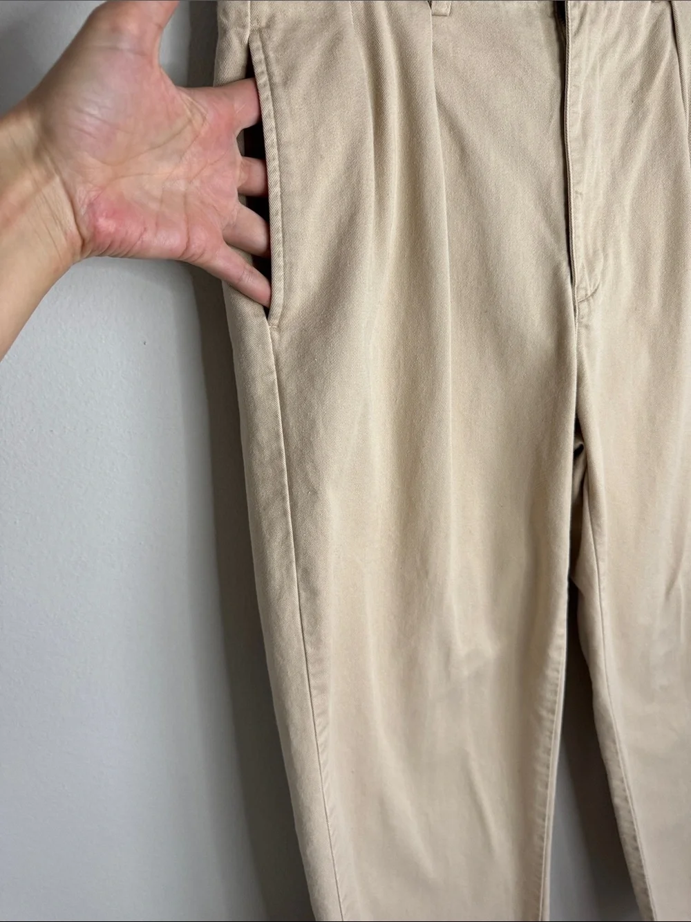 Polo Ralph Lauren Chino Andrew Pant Pleated Beige Khaki Men’s Approx. 40x29 - Picture 3 of 12